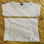 CHAPS  Denim Women's Medium Lace T-Shirt White Jersey Knit Blouse Stretch Photo 1