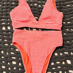 Aerie  Bikini Set Pink High-Waisted stripes Photo 0