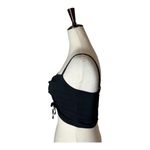 Pinko Shirt Women 2 Black Ruched Gathered Tie Front Cropped Cami Gothic Sexy Photo 4