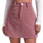 SheIn  Pink EZwear 2 Pocket Corduroy Mini Skirt Womens Large Photo 2