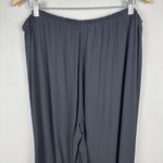 Eileen Fisher Pants Womens XL Black Wide Leg 100% Silk Dress Elastic Waist Slits Photo 3