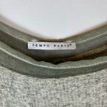 Tempo Paris Women's Knit Sweater Italian Wool Blend Lace Back Olive Green Photo 2