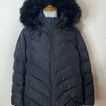 Lands' End  Max 600 Down Puffer Jacket in black removable faux-fur hood 2X PLUS Photo 0