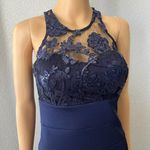 My Michelle Cocktail/prom navy blue sequin and lace Women's size 3 Photo 8