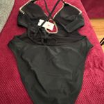 Shade & Shore NWOT  Black Macrame High Neck Lightly Lined Biki.. Photo 6