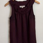 Loft Deep Purple Shell with Gathered Neckline Photo 4