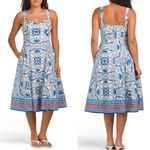 Avec Les Filles  Sea Beach Life Palm Trees Midi Dress Size 14 Photo 1