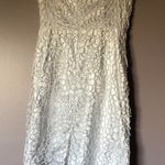 Ann Taylor White strapless embroidery overlay lace detail dress Photo 3