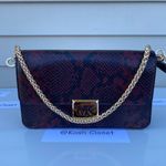 Michael Kors MK Sonia Medium Snake Embossed Leather Shoulder Bag - Merlot Photo 5