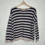 Tularosa  Women's Navy White Striped Crewneck Long Sleeve Sweater Size Small Photo 0