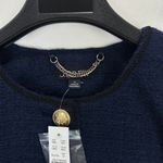 J.Crew  Tweed Bomber Lady Jacket Navy Wool Blend Preppy Cropped Relaxed US 12 NWT Photo 8