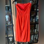 SNDYS serena linen midi dress slit tangerine strapless maxi bodycon wedding Orange Photo 2