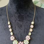 Womens Green Pink Bubble Flower Gem Necklace Jewelry with Lobster Clasp Photo 6