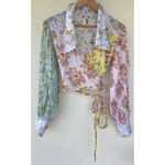 Free People  Small Lucky Penny Wrap Top in Dahlia Combo Multicolor Floral Print Photo 6