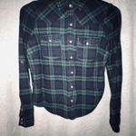 Forever 21  Navy Blue & Dark Green Plaid Button Up Shirt Photo 0