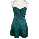 For Love & Lemons  Wendy Mini Dress Women’s Animal Print Green Size Small Photo 8