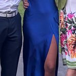 Dillard's Blue Silk Midi Dress Dillard Photo 2