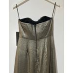 Theia Farren Strapless Gown Dress Pewter Satin Size 4 NWT Flattering MOB Dress Gold Photo 11