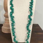 Vintage Indian teal dyed corn suede necklace Green Photo 0