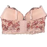 Adore Me Women's Longline Bra 34DD Pink Hearts Underwire Lace Trim Photo 1