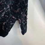 Vintage Icelandic Design Velvet Chenille Zip Up Cardigan Sweater Nordic Womens L Black Size L Photo 2