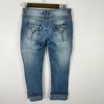Vtg Y2K Angels Jeans 3 Blue Capri Cropped Cuffed Triple Button Retro Streetwear Size undefined Photo 3