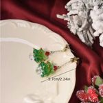 Exquisite Christmas Tree Faux‎ Crystal Decor Dangle Earrings Cute Cartoon Style Green Photo 2