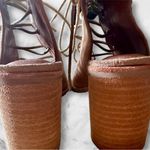 Free People NWOT x Jeffrey Campbell Taupe Lace Up Block Heel Boho Bootie: Size 9 Photo 6