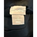 Chico's  Womens 2 US 12 Black Velvet Ankle Pants Pull On Preppy Career Holiday Photo 2