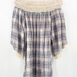 Hayden  LOS ANGELES Top Size 1XL NWT Plaid Stretch Off the Shoulder Plus Curvy Photo 0