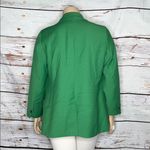 Talbots  Plus Size 14W Kelly Green Cotton Blend Double-Breasted Blazer Jacket Photo 2