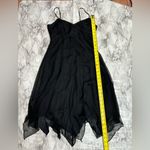 Dave and Johnny  100% Silk Asymmetrical hem black Dress Size 1/2 beaded 90s Y2K Photo 9