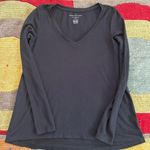 American Eagle Outfitters Soft & Sexy Plush Black Long Sleeve V Neck T Shirt XS Photo 0