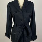 Tommy Bahama  Black Linen Blend Tie Waist Jacket Photo 0