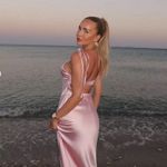 ZARA  dress maxi satin effect slip dusty pink tied wedding party evening Photo 5