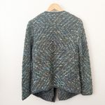 MOTH x ANTHROPOLOGIE | Keavy Jacquard Jacket Sweater Greens Blues Grays | Medium Blue Photo 7