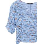 ZARA ★  Tulle Printed V-Neck Top - Floral Baby Blue ★ Photo 10