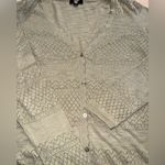 Frye  Sage Green Pointelle Knit Button Cardigan Cotton Boho Cottagecore SZ Large Photo 4