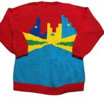 Vintage Raquel Collection Hand Made in Peru Tennis Match in the City Red Size L Photo 1