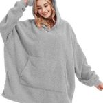 Wearable Oversized Blanket Fleece Hoodie Sweatshirt Kangaroo Pockets One Size Size undefined Photo 0