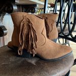 True Craft Western Boots Ankle Booties Golden Chestnut Brown Side Zip Cowboy Womens 7.5 New Photo 1