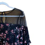 White House | Black Market Shirt Womens Medium Floral Tiered Sleeve Mesh Neck Top Photo 2