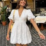 ZARA  white mini crochet boho sundress balloon summer vacation casual dress Photo 6