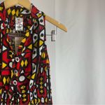 NEW Kara Chic NF Ankara Print Dramatic Wide Leg Halter Tank Collared Jumpsuit Red Size undefined Photo 4