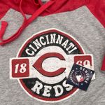 Campus Lifestyle MLB Cincinnati Reds Women's Lightweight Bi-Blend Hooded T-Shirt in Grey, S Photo 2