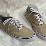 Bass Tan and White Canvas Sneakers Casual Lace Up Sneakers Size 8.5 A19 Tan Photo 0