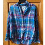 FRANK & EILEEN Madras Plaid Linen Shirt Photo 4