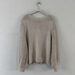 Tommy Bahama NWT  Shimmer Balloon Sleeve White Silver Metallic Wool Blend Sweater Photo 2