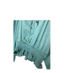 Mustard Seed  Boutique Boho  Blue  Deep- V Fitted Blouse Sz: Medium‎ Photo 3