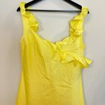 House Of CB  Tink Satin Ruffle Mini Dress in Buttercup Size Large+ (X-Large) Photo 5